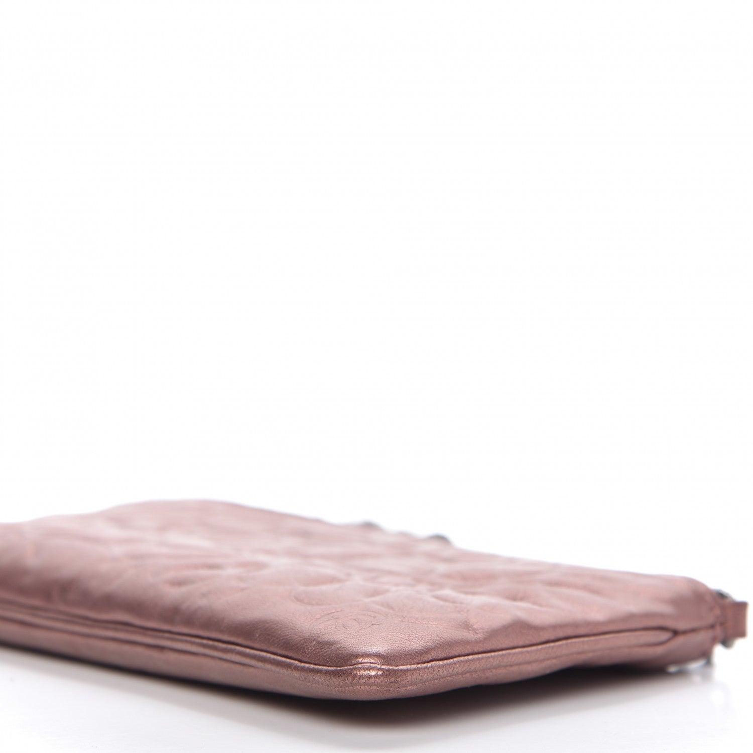 Chanel Metallic Lambskin Camellia Chain Pouch Pink 7 of 9