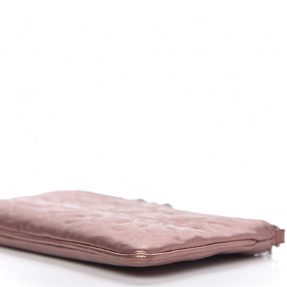 Chanel Metallic Lambskin Camellia Chain Pouch Pink 7 of 9