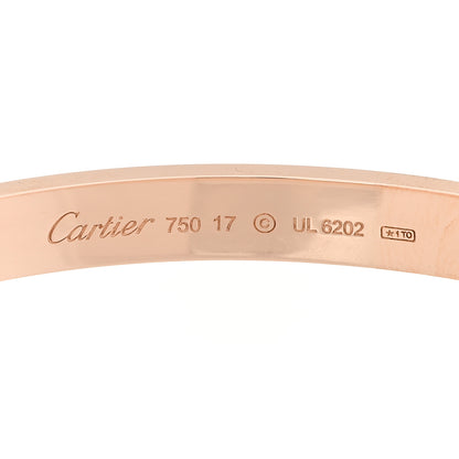 Cartier 18K Pink Gold LOVE Bracelet 17 3 of 7