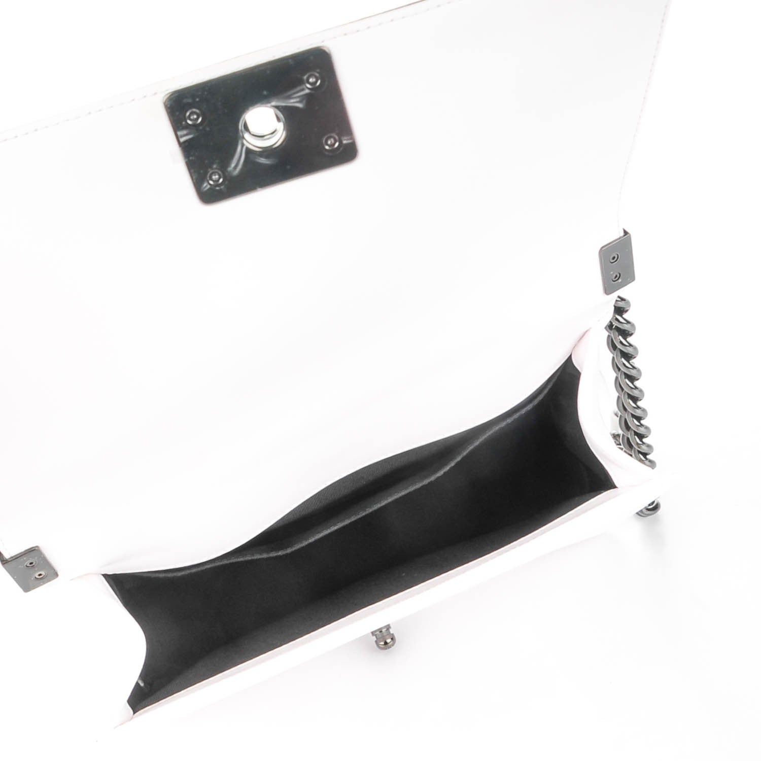 Chanel Calfskin Medium Bi-Color Boy Flap Black White 7 of 9