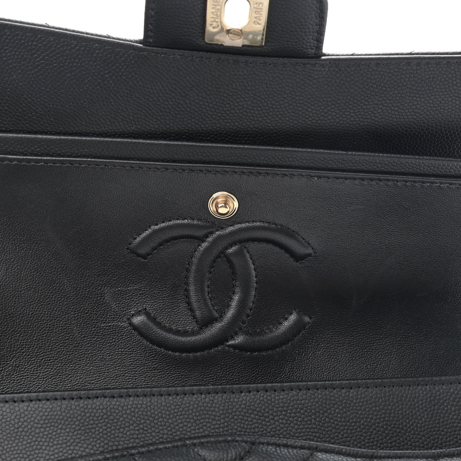 Chanel Caviar Chevron Quilted Small Double Flap Black 10 of 11