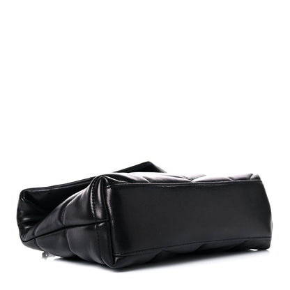 Saint Laurent Lambskin Quilted Toy Loulou Puffer Monogram Chain Satchel Black 4 of 10