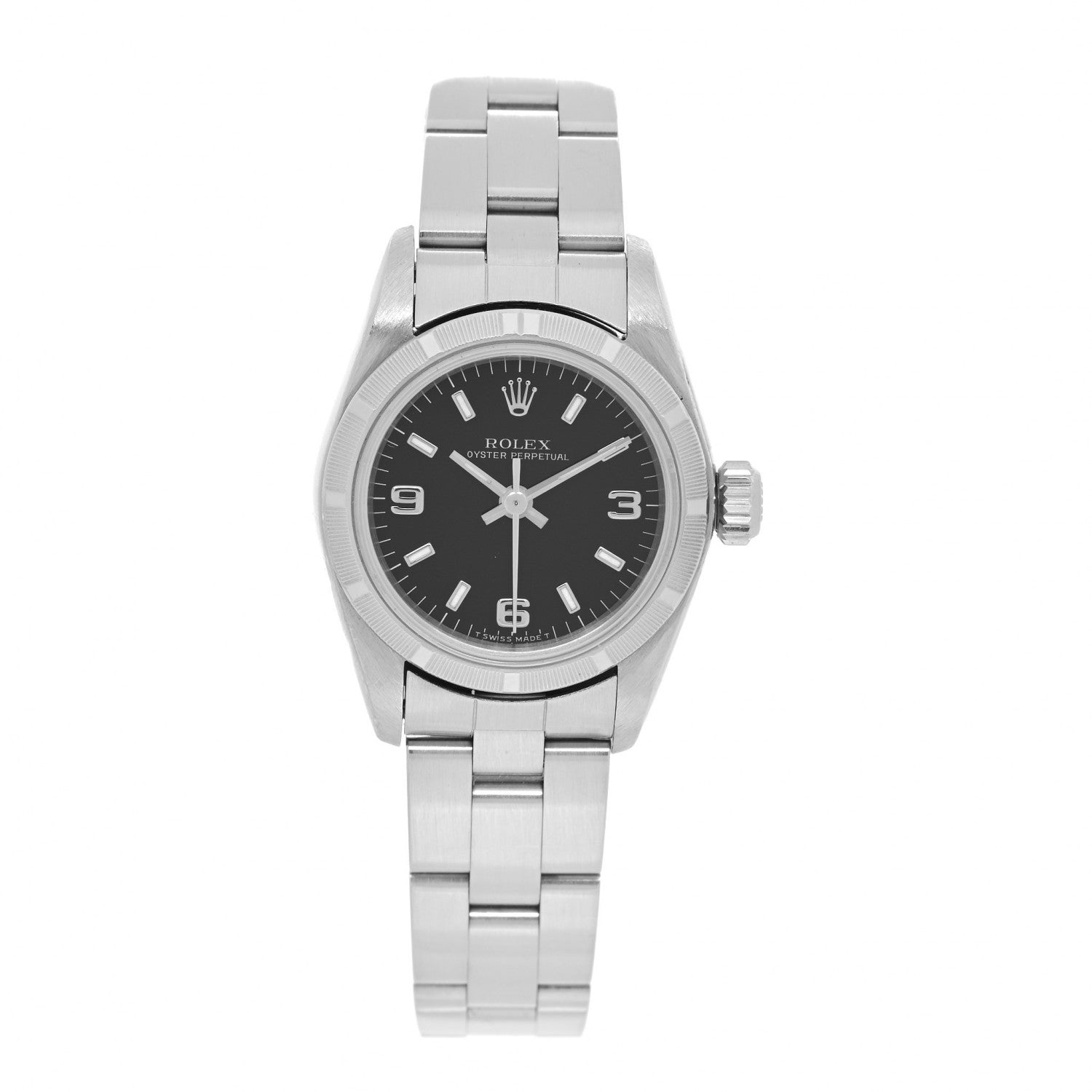 Rolex Stainless Steel 26mm Oyster Perpetual Watch Black 67230 1 of 4