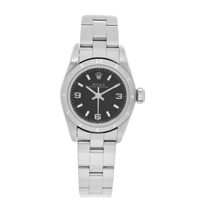 Rolex Stainless Steel 26mm Oyster Perpetual Watch Black 67230 1 of 4