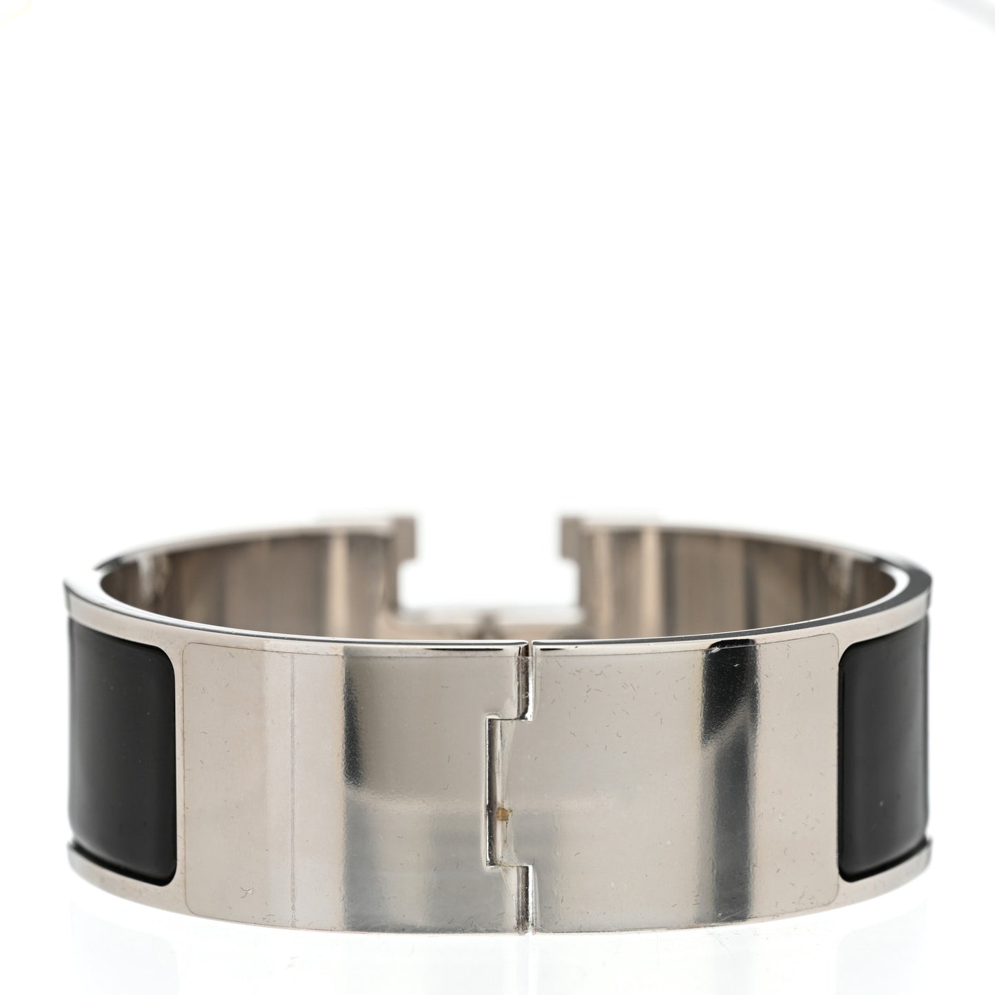Enamel Wide Clic Clac H Bracelet GM Black White