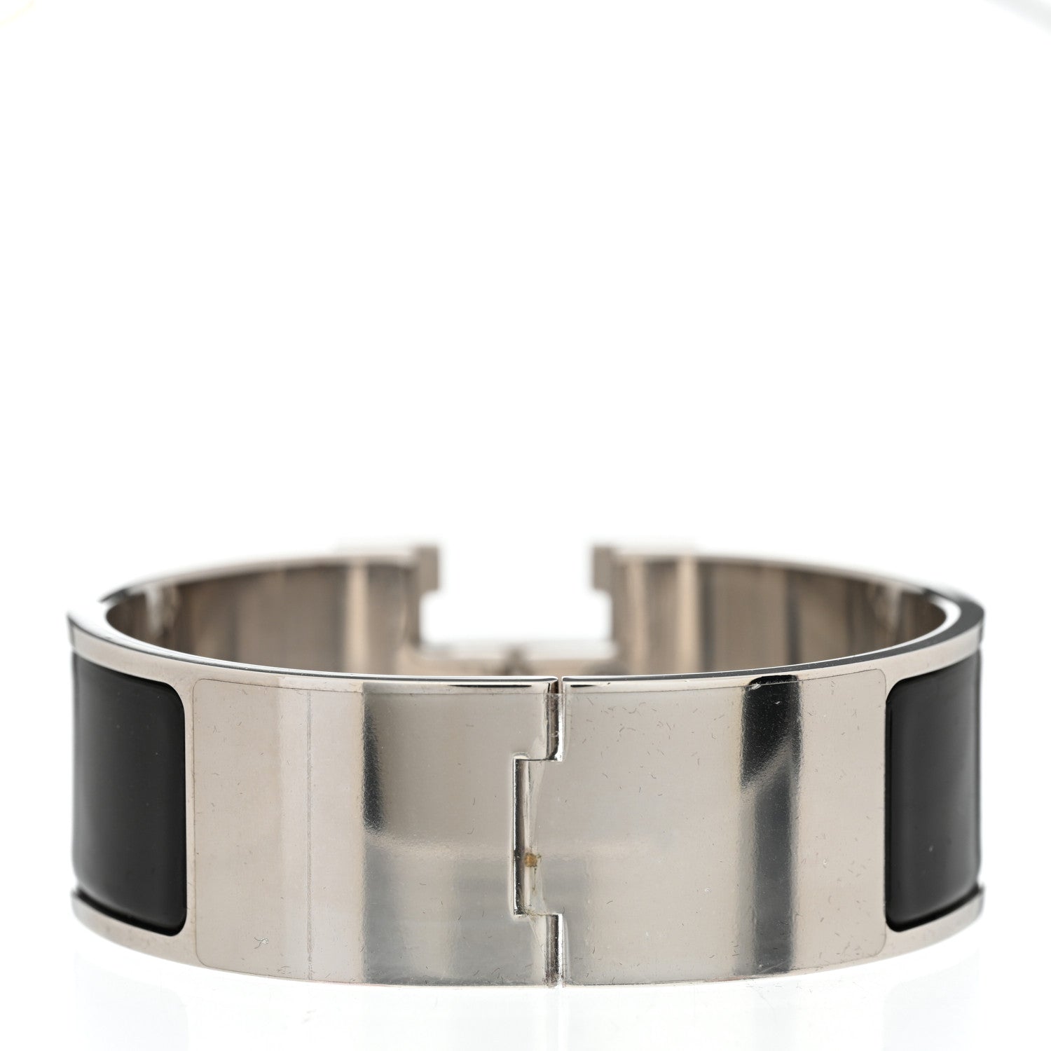 Hermes Enamel Wide Clic Clac H Bracelet GM Black White 3 of 5