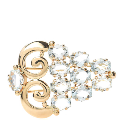 Cartier 14K Yellow Gold Aquamarine Retro Brooch Clip 1 of 4