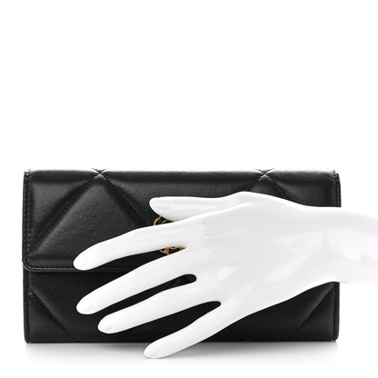 Chanel Lambskin Quilted Chanel 19 Flap Wallet Black 2 of 9