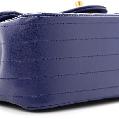 Chanel Lambskin Chevron Quilted Mini Square Flap Blue 9 of 11