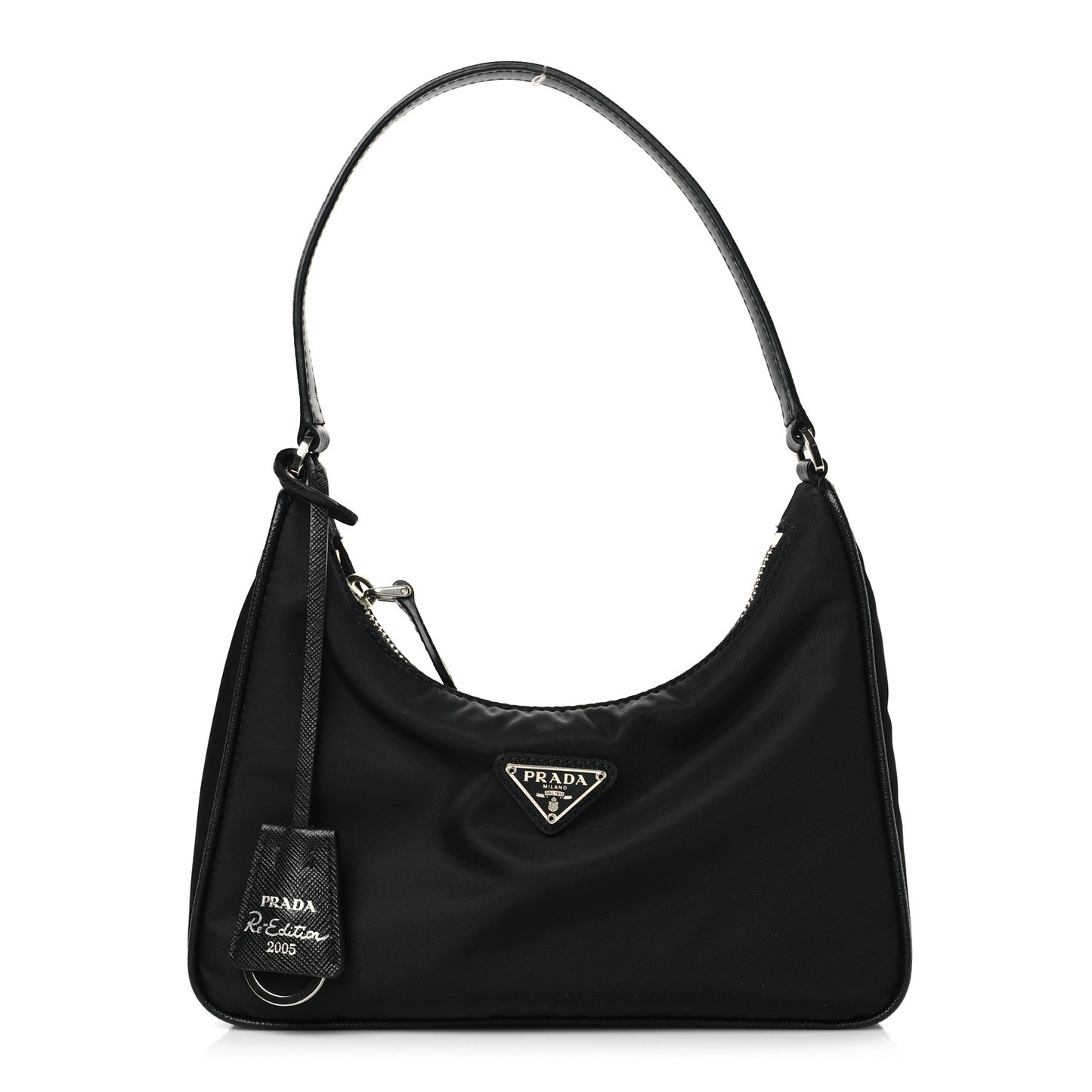 Tessuto Nylon Saffiano Mini Re-Edition 2005 Bag Black