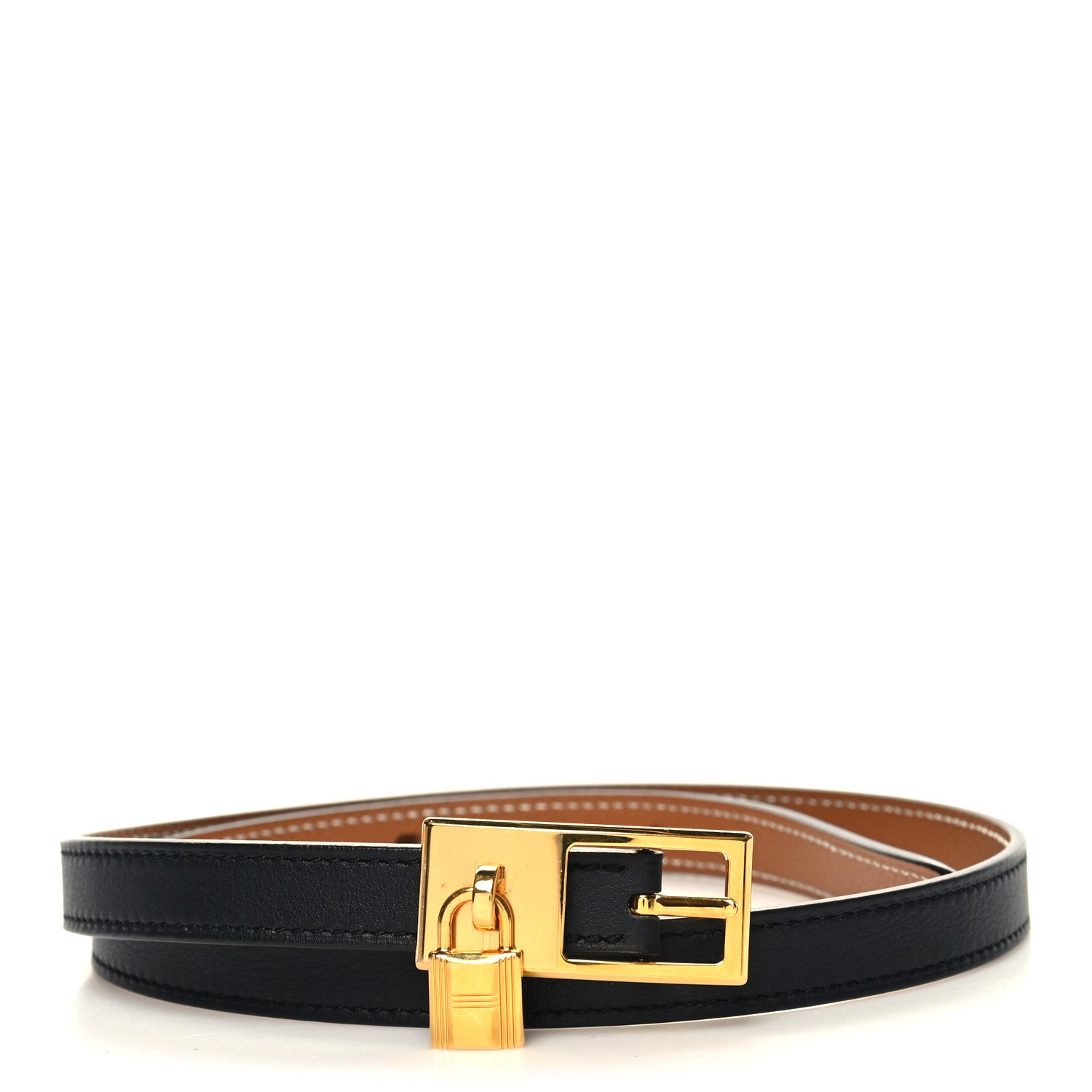 Hermes Swift Epsom 13mm Lucky 15 Belt 70 28 Black Gold 1 of 5