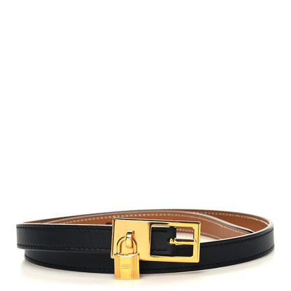 Hermes Swift Epsom 13mm Lucky 15 Belt 70 28 Black Gold 1 of 5