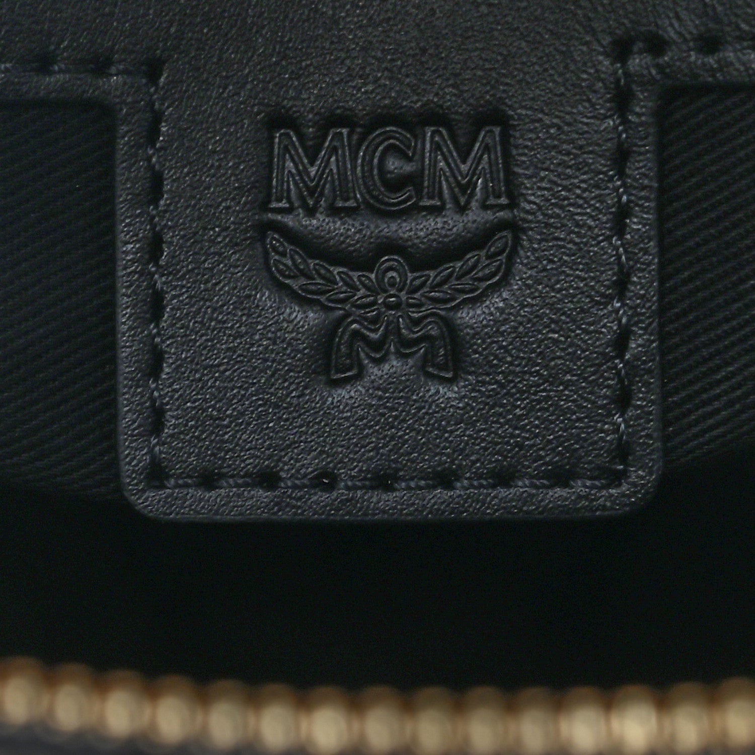 MCM Gradation Visetos Zip Pouch Black Gold 9 of 9