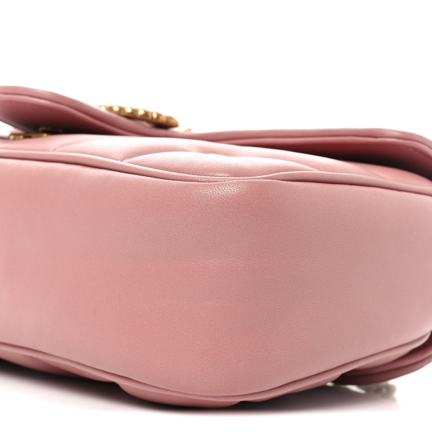 Calfskin Matelasse Double G Studs Small Torchon GG Marmont Shoulder Bag Dusty Carmine Rose