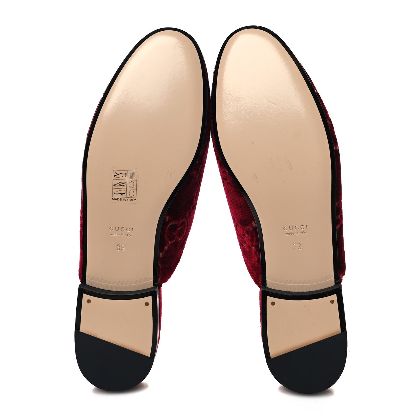 Velvet GG Monogram Womens Princetown Slippers 39 Red Cipria