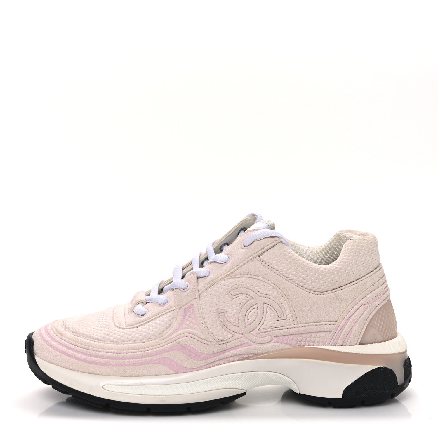 Chanel Fabric CC Womens Sneakers 36.5 Light Pink 1 of 10