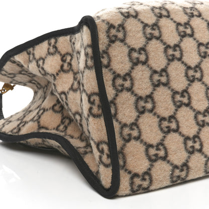 Gucci Covered Wool GG Monogram Large Tote Bag Beige Ebony 9 of 10