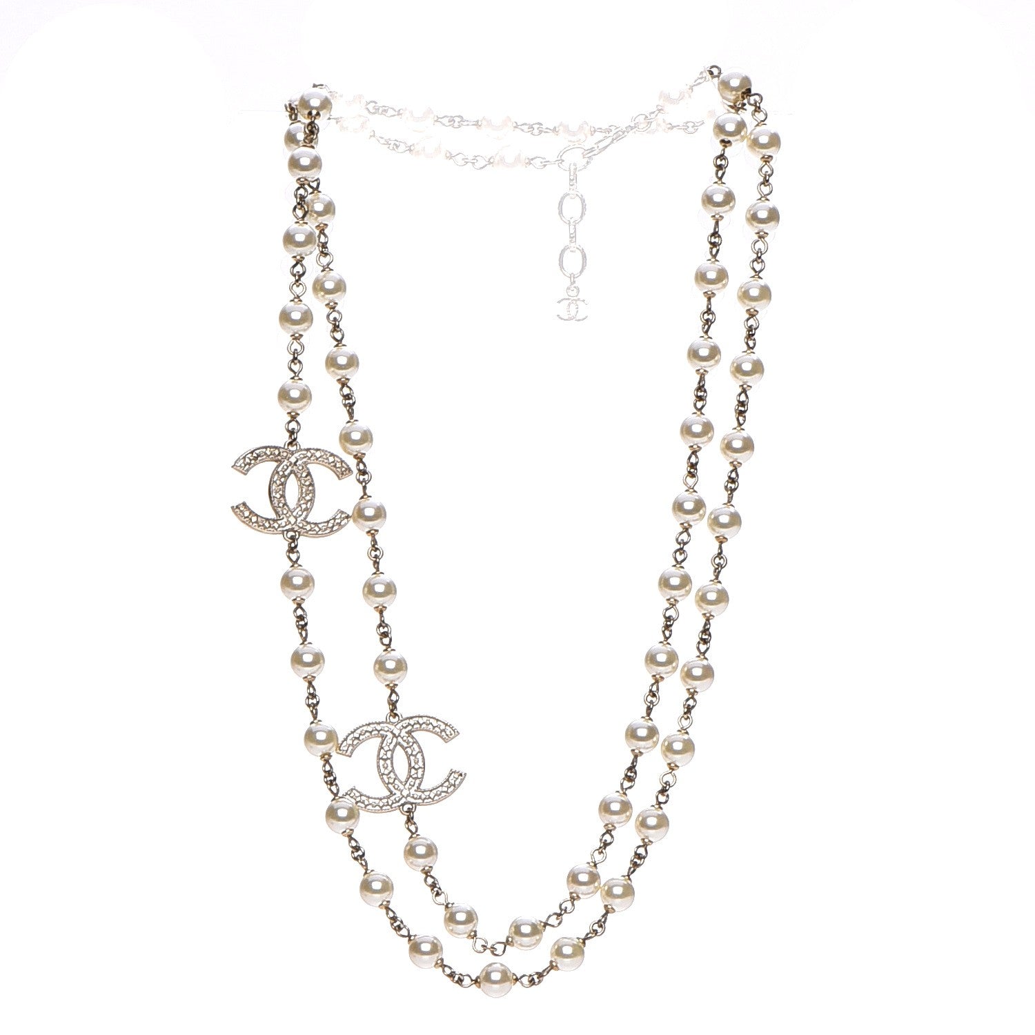 Chanel Pearl CC Long Necklace Gold 3 of 6