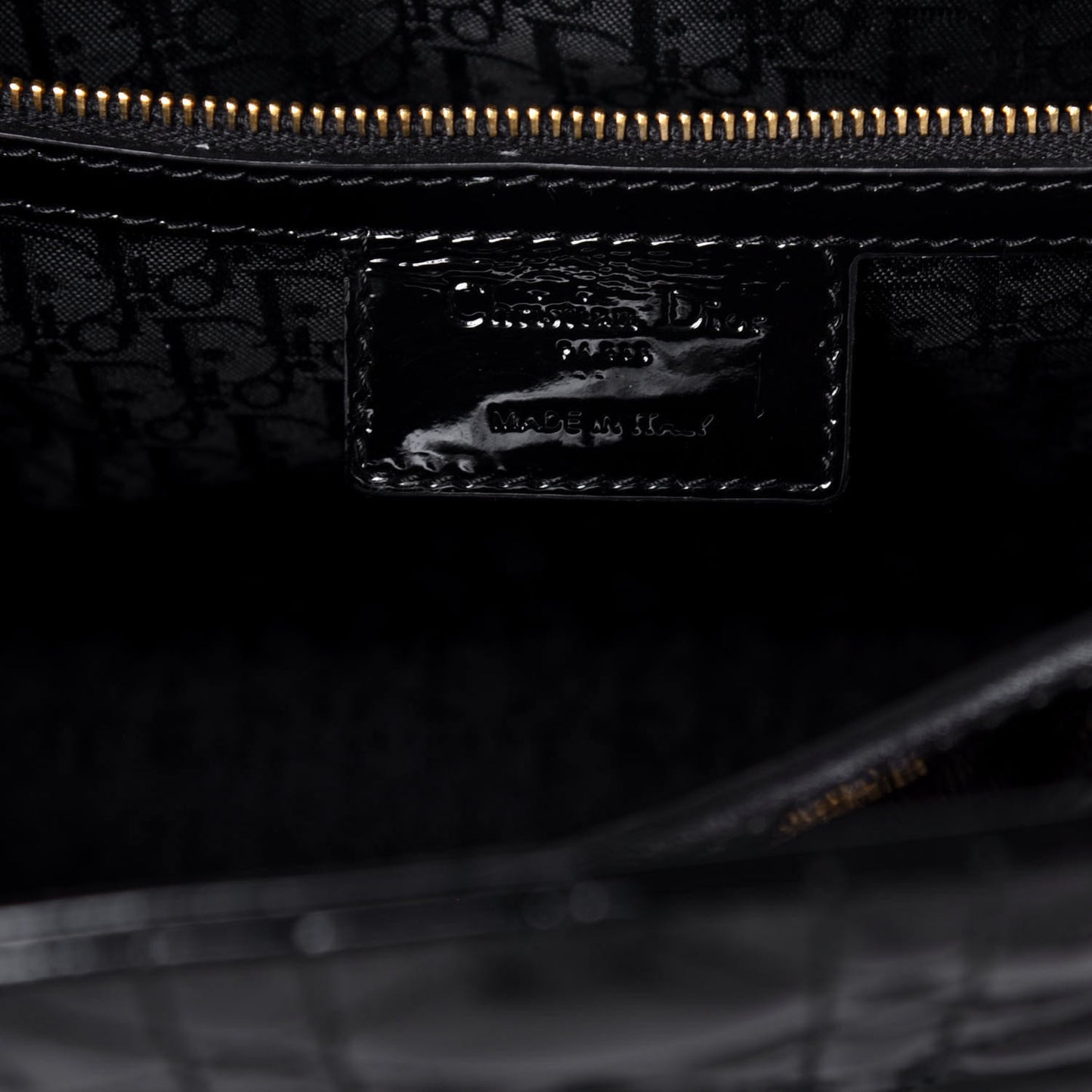 Patent Cannage Large Lady Dior Black