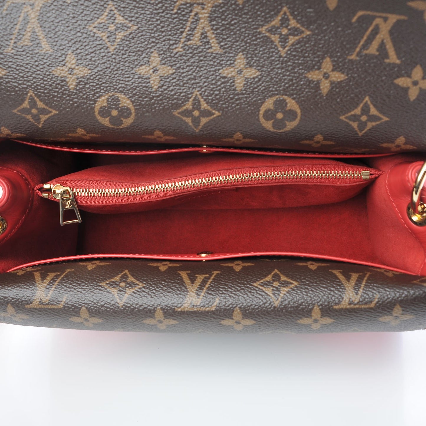 Grained Calfskin Monogram Double V Rubis