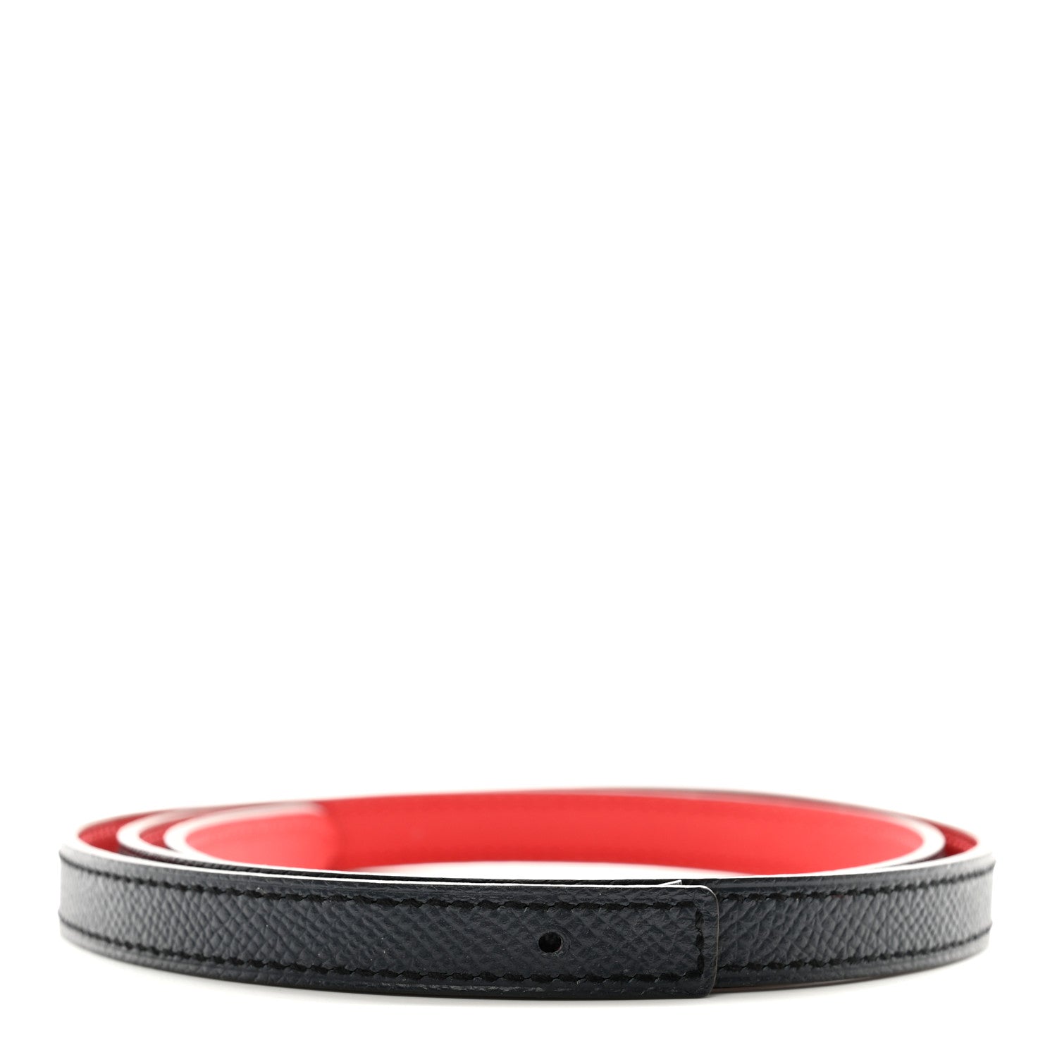 Hermes Epsom Swift 13mm Belt Strap 85 34 Black Rouge Casque 1 of 5