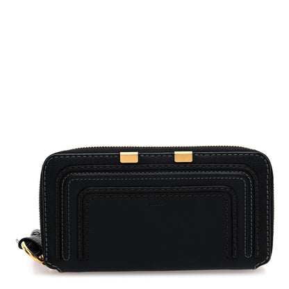 Chloe Grained Calfskin Marcie Long Zip Around Wallet Black 1 of 7