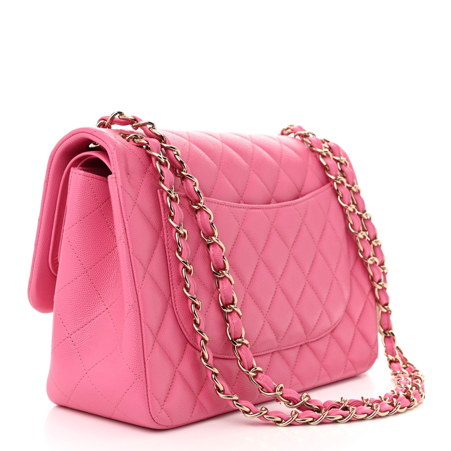 Chanel Caviar Quilted Jumbo Double Flap Pink 3 of 12