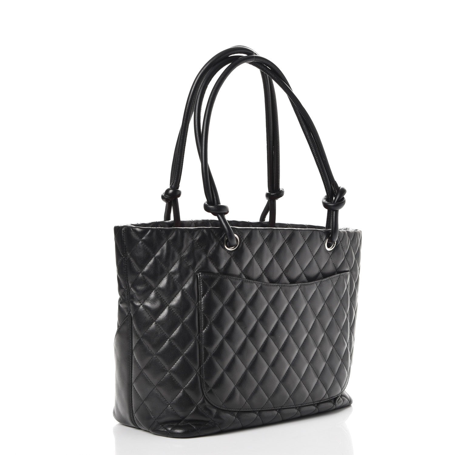 Chanel Calfskin Quilted Large Cambon Tote Black White 3 of 13