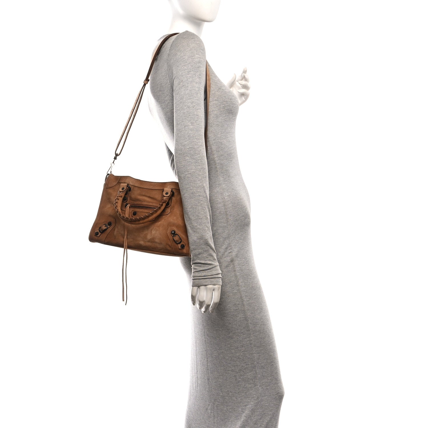 Balenciaga Waxed Suede Calfskin Classic Hardware Small Le City Camel Camel 2 of 10