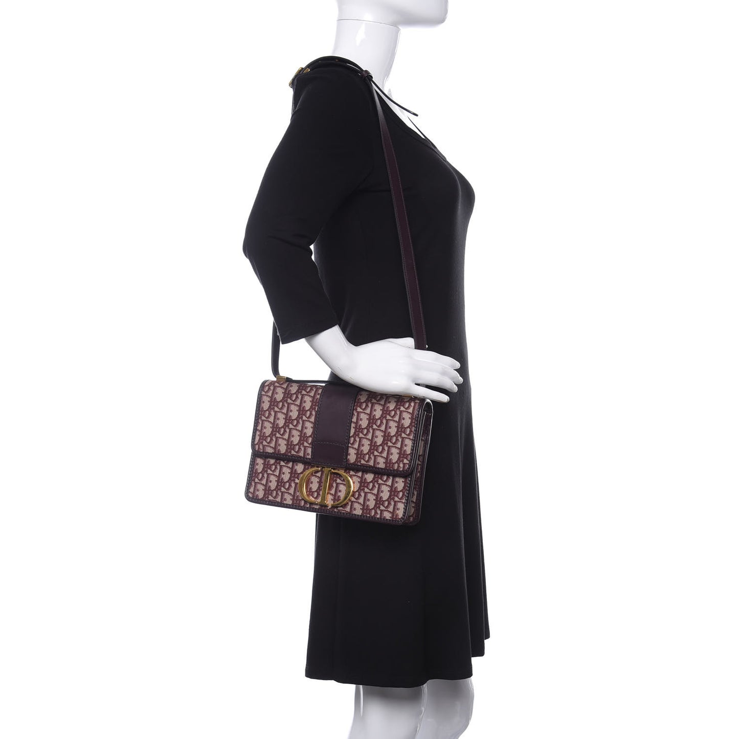 Oblique 30 Montaigne Flap Bag Burgundy