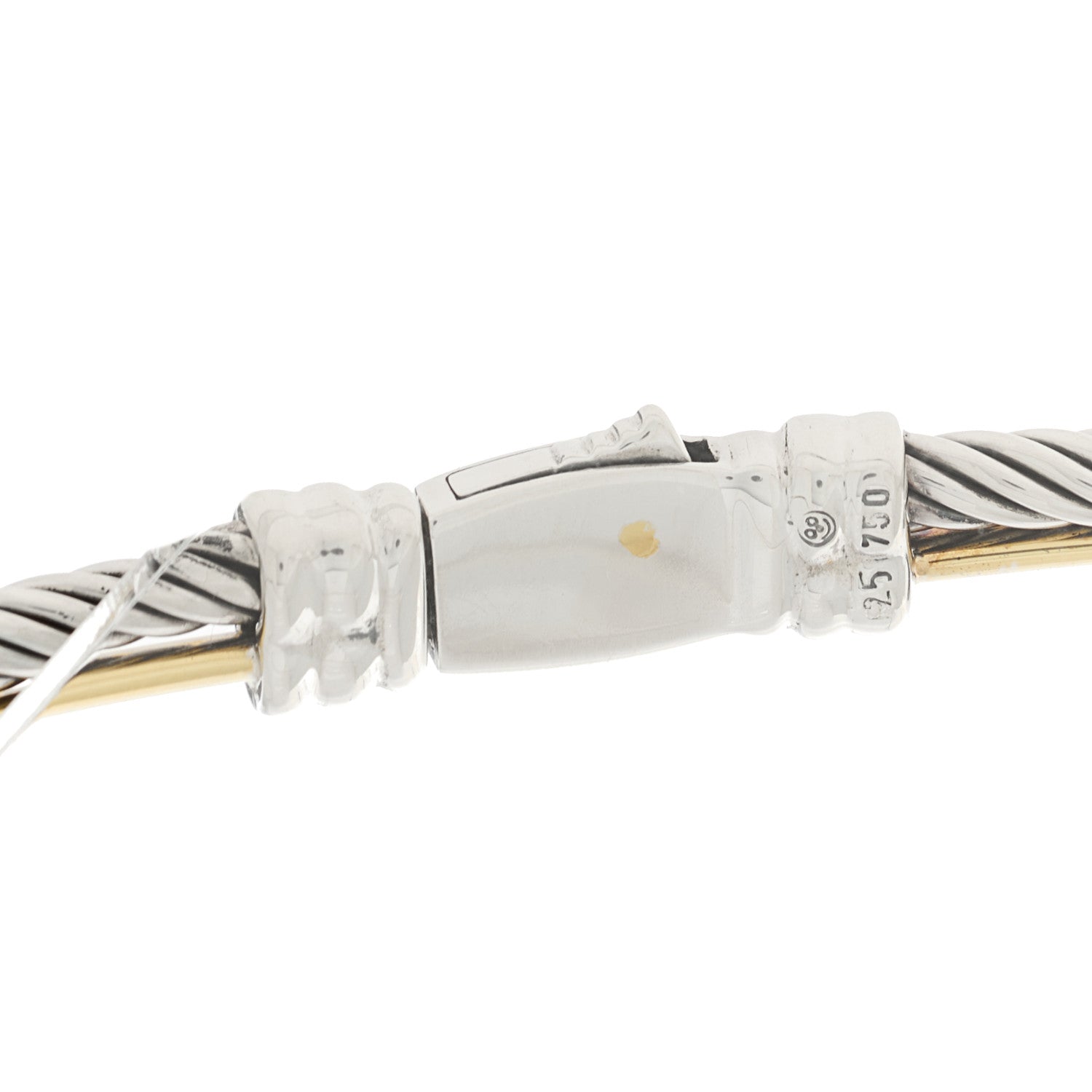 David Yurman Sterling Silver 18K Yellow Gold Crossover Cable Choker Necklace 4 of 4