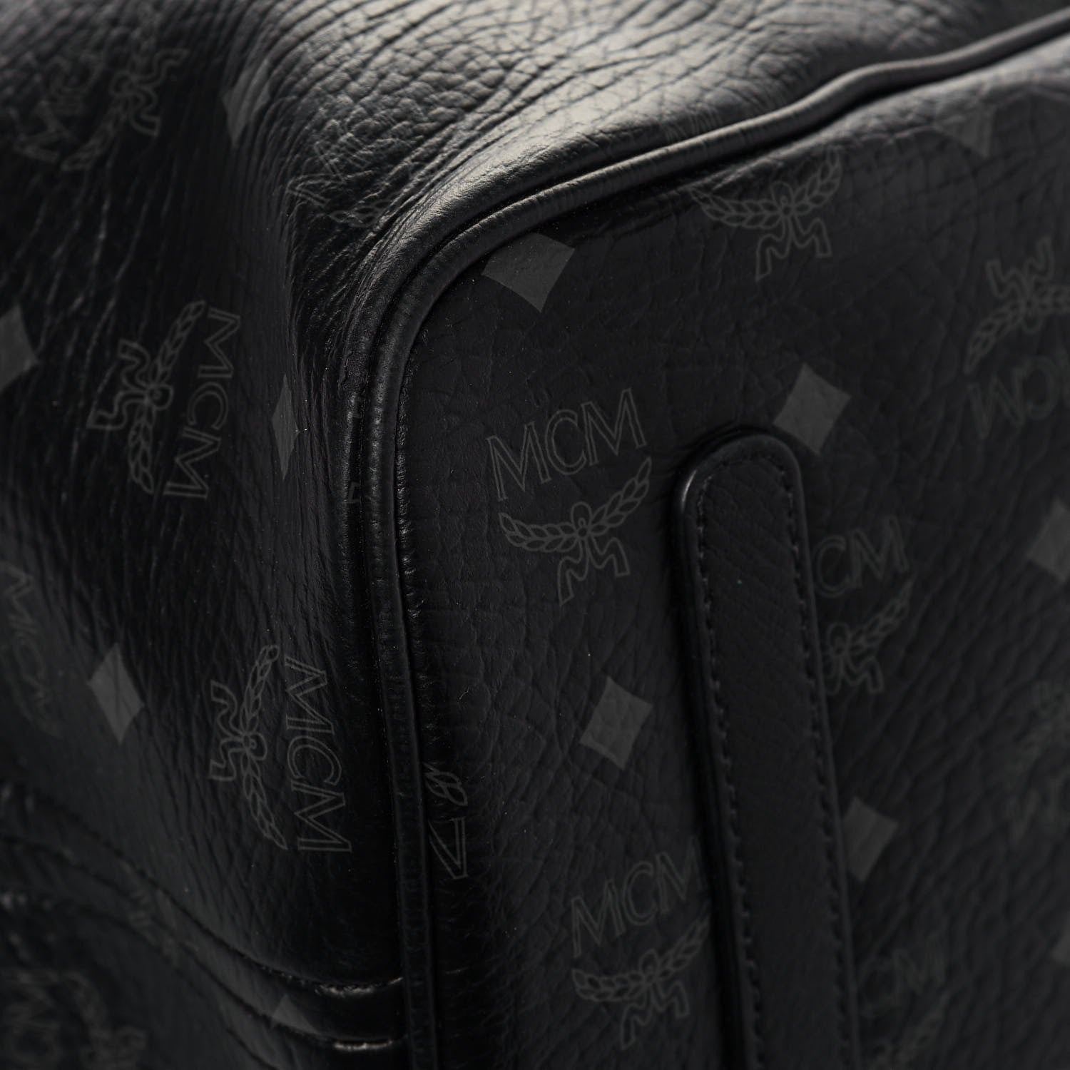 MCM Visetos Large Liz Reversible Shopper Tote Black 8 of 23