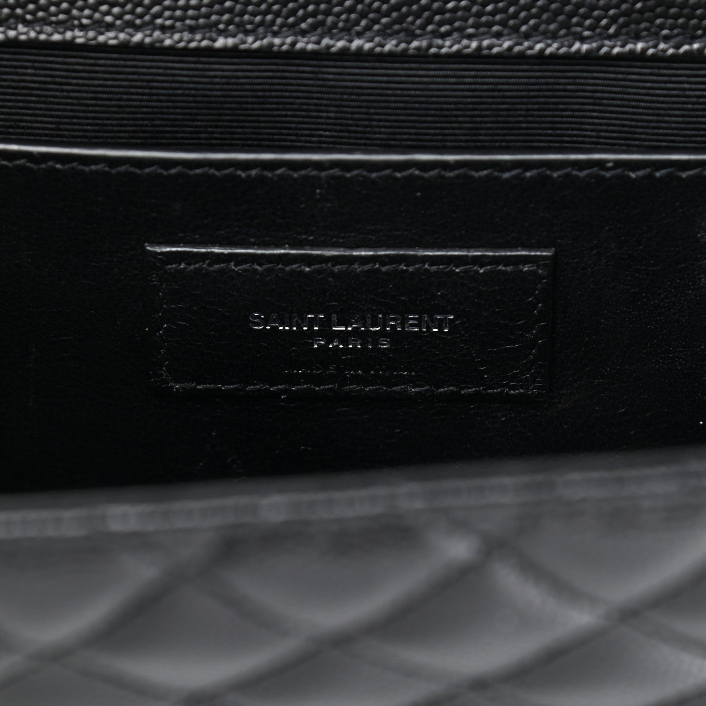 Grain De Poudre Textured Mixed Matelasse Triquilt Medium Monogram Satchel Black