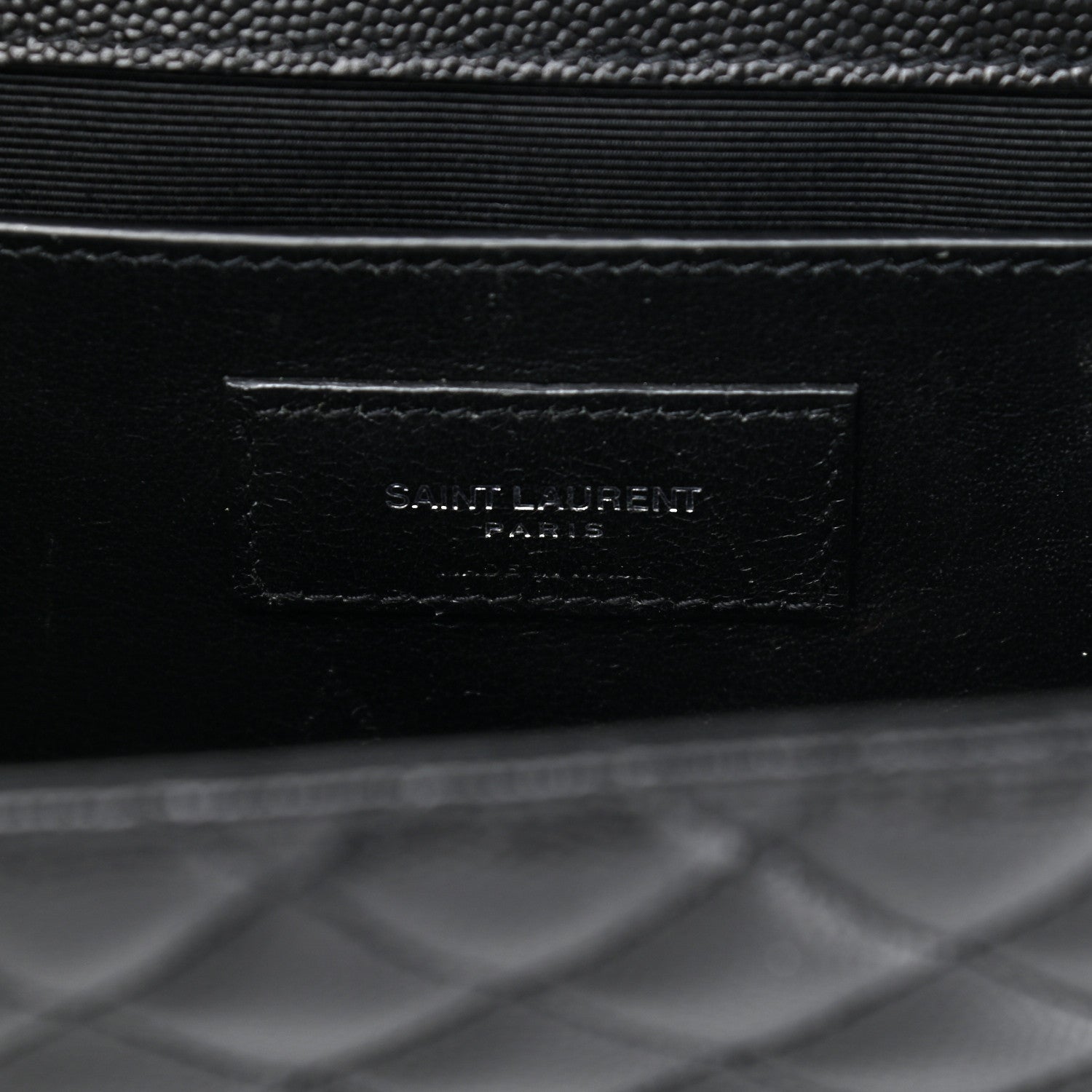 Saint Laurent Grain De Poudre Textured Mixed Matelasse Triquilt Medium Monogram Satchel Black 6 of 11