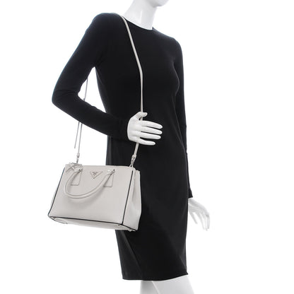 Prada Saffiano Small Galleria Double Zip Tote Bianco 2 of 14