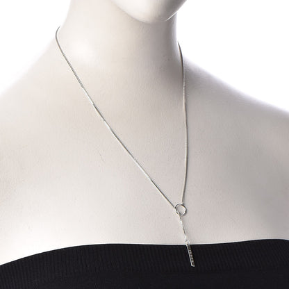 Gucci 18K White Gold 20mm Lariat Necklace 2 of 5