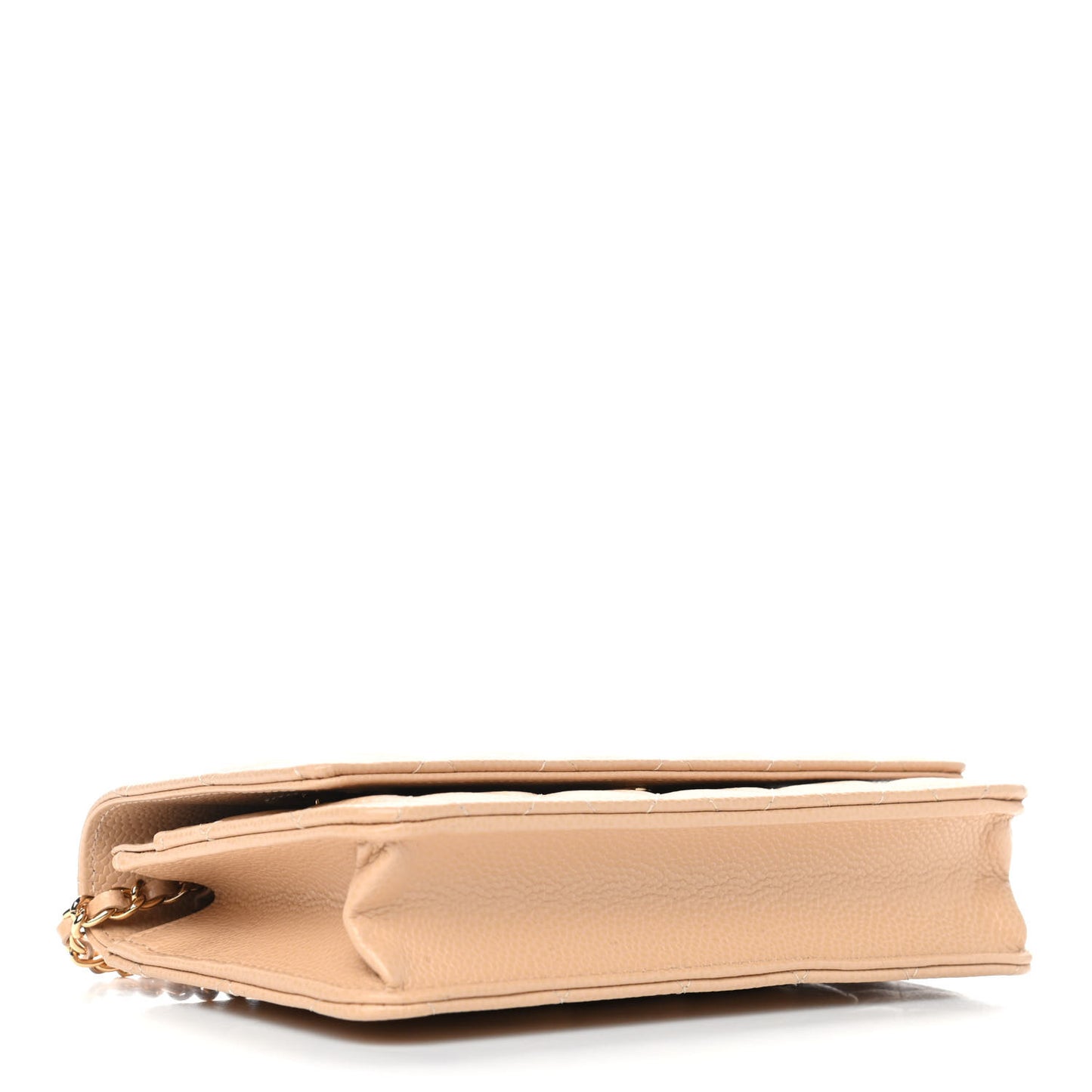 Caviar Quilted Wallet On Chain WOC Beige