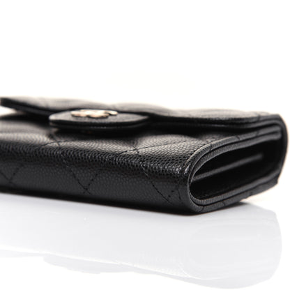 Chanel Caviar Quilted Flap Card Holder Chain Wristlet Black 7 of 12