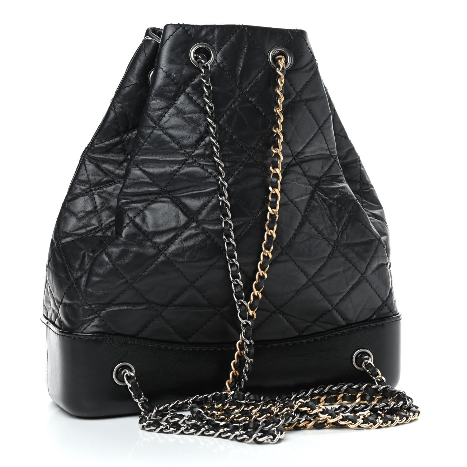 Chanel Aged Calfskin Quilted Gabrielle Backpack Black 2 of 8