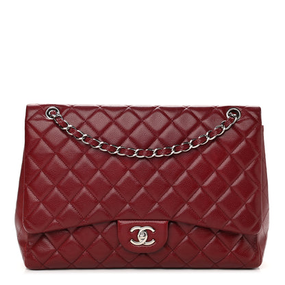 Chanel Caviar Quilted Maxi Single Flap Dark Red 1 of 15