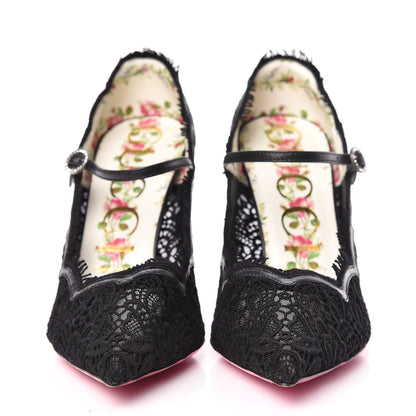 Gucci Lace Pizzo Venice Pumps 38 Black 2 of 9