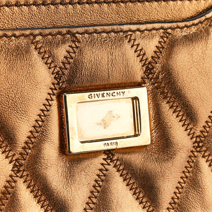 Givenchy Metallic Goatskin Quilted GV3 Mini Pocket Convertible Bag Gold 8 of 12