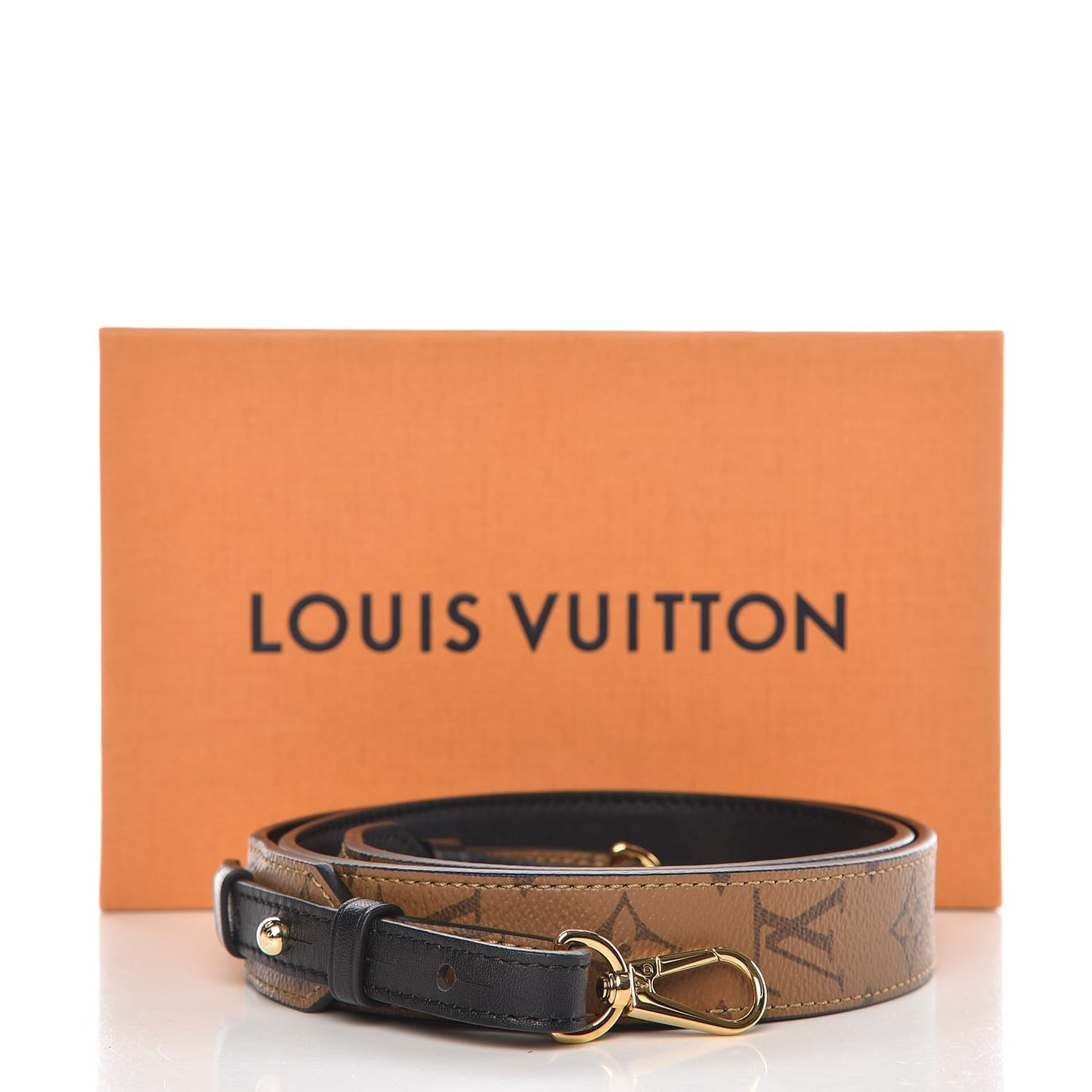 Reverse Monogram Bandouliere Shoulder Strap Black
