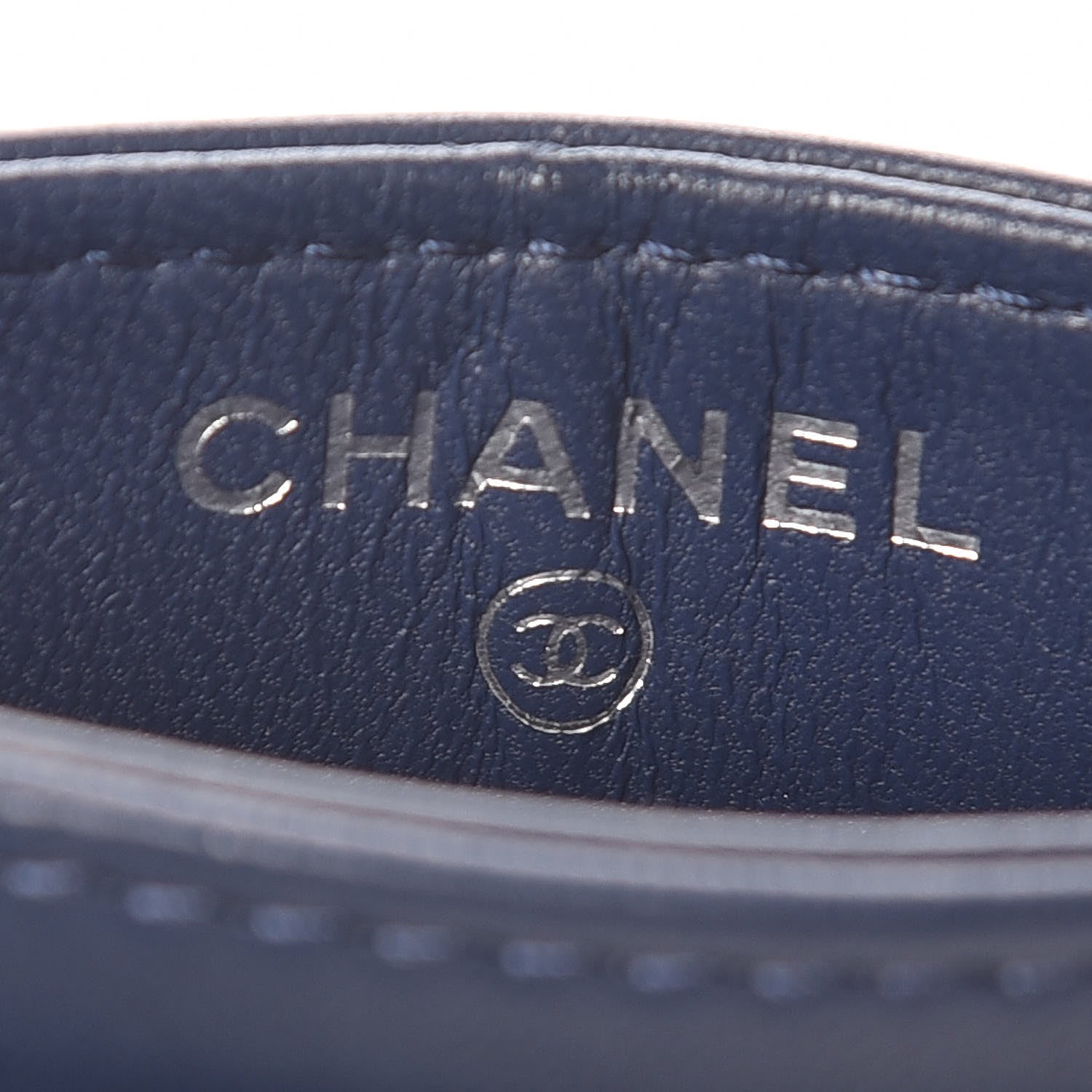 Chanel Lambskin Camellia Embossed Card Holder Blue 6 of 9