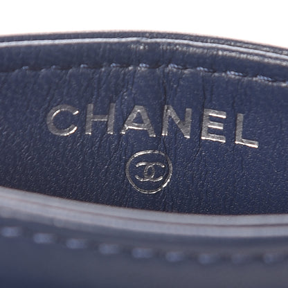 Chanel Lambskin Camellia Embossed Card Holder Blue 6 of 9