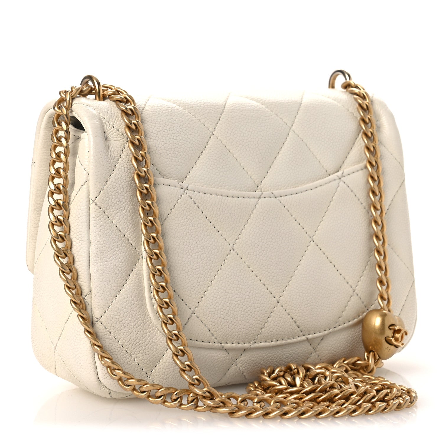 Chanel Caviar Quilted Mini Sweetheart Flap White 3 of 15