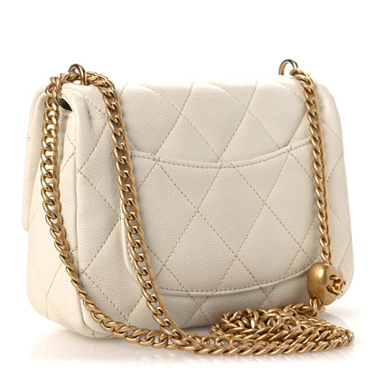 Chanel Caviar Quilted Mini Sweetheart Flap White 3 of 15
