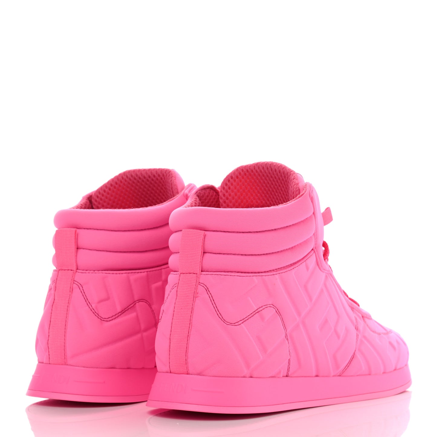 X NICKI MINAJ Lycra Macro FF Embossed Prints On High Top Sneakers 38 Pink
