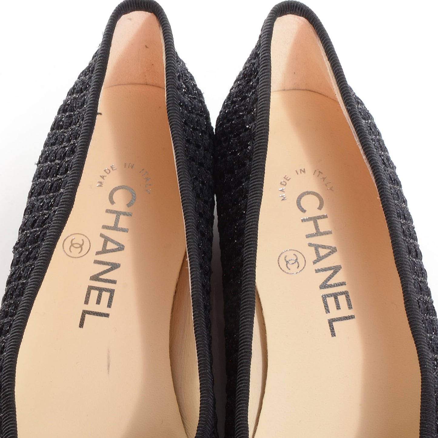 Tweed Cap Toe Ballet Flats 37 Black
