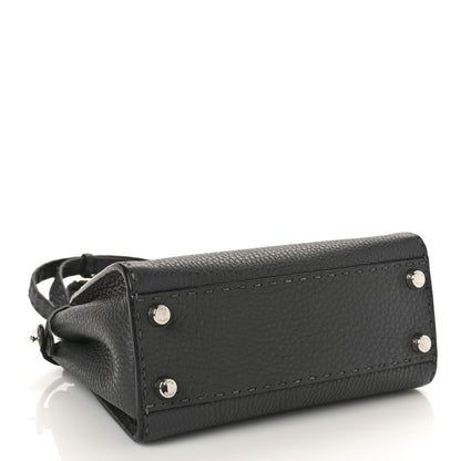 Fendi Cuoio Romano Selleria Bi-Color Mini Peekaboo Iconic Satchel Asfalto Latte 4 of 9